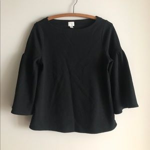 Bell sleeve black top